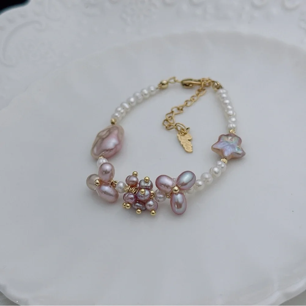 B142 Handmade Freshwater Baroque Pearl Bracelets - Picture 4 of 4